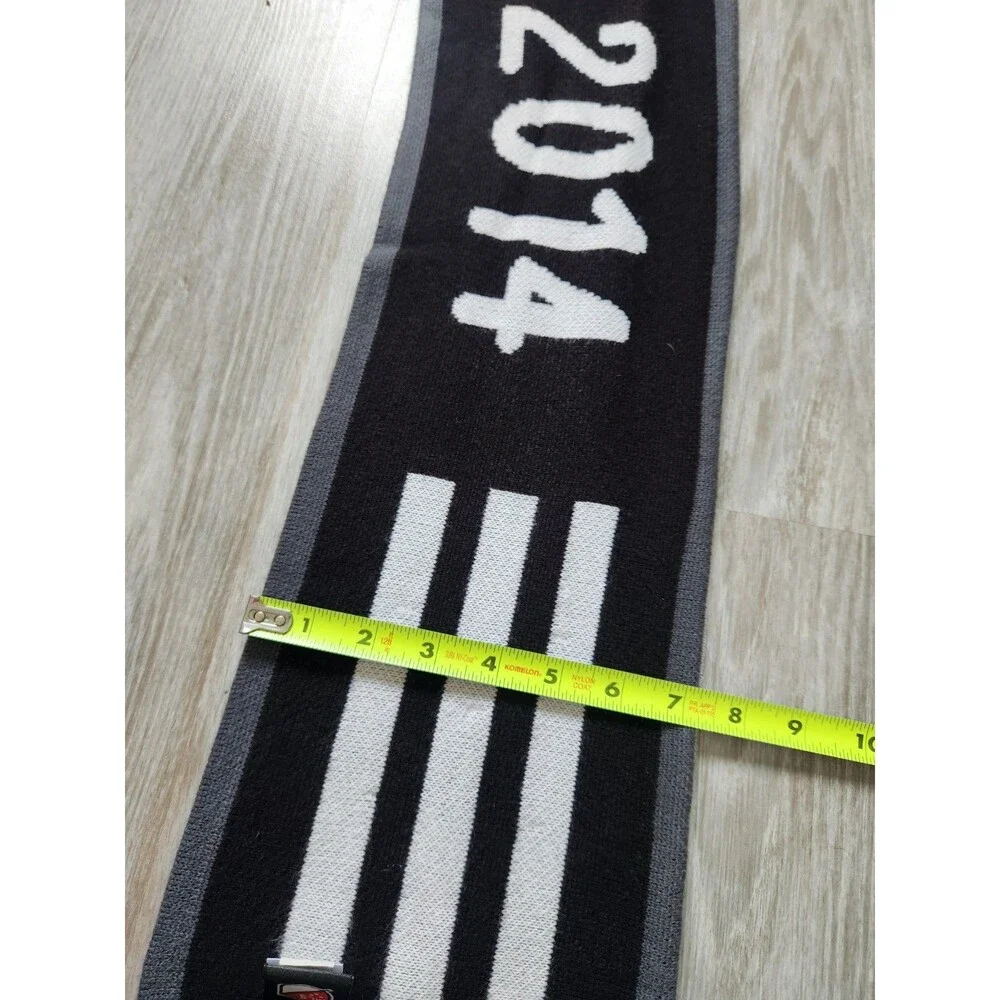 LA Galaxy MLS Cup 2014 Champions Scarf Adidas Soccer Fan Knit Fringe Black Gray
